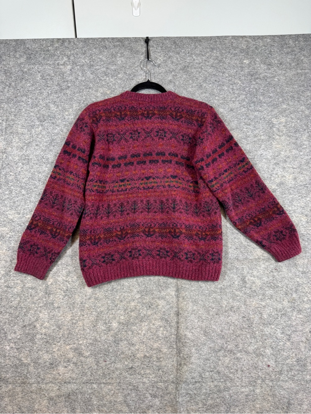 Harley Fair Isle Scottish Wool Cardigan Pink Small Cottagecore Cozy Sweater - Picture 10 of 12